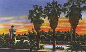 Angeles Prints: Los Angeles, California - Sunset in Echo Park