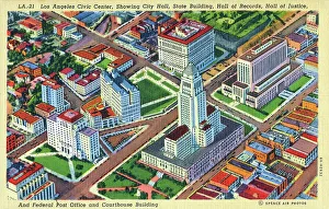 Courthouse Prints: Los Angeles Civic Center, Los Angeles, CA, USA