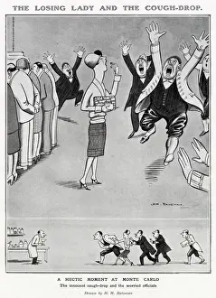 Drug Prints: The Losing Lady And The Cough-Drop, A Hectic Moment At Monte Carlo by H M Bateman