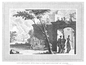 Sodom Prints: Lots entrance into Zoar and the destruction of Sodom