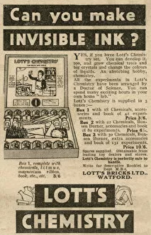 Adverts Gallery: Lotts Chemistry Set advertisement, 1932