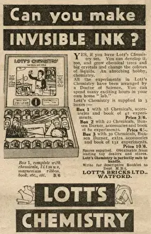 Oct16 Prints: Lotts Chemistry Set advertisement, 1932
