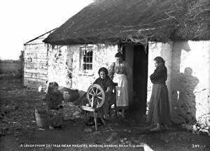 Spinning Collection: A Loughshore Cottage near Maghery, Winding Bobbins on Old Wh