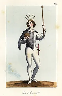Bossange Prints: Louis the German (c. 806-876), or Louis II, first king of East