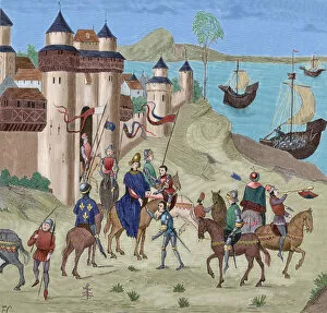 1410 Collection: Louis II of Bourbon (1337-1410) in Genoa, to lead the Mahdia