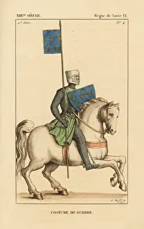 Buckler Prints: Louis IX, King of France, military costume, 1215-1270