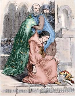 Pious Gallery: Louis the Pious (778-840). Engraving. Colored