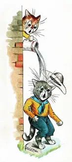 Prank Prints: Louis Wain Cat Scouts and the jug of water prank