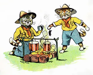Louis Wain Cat Scouts Kitchen