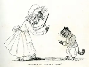 Wain Prints: Louis Wain cats - Why don t you learn your lessons?