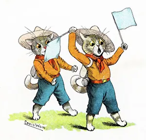 Louis Wain Cats Scout semaphore signal