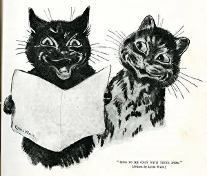 Wain Prints: Louis Wain cats - Sing to me only with thine eyes