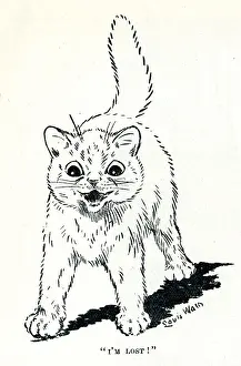 1899 Prints: Louis Wain comical cat - I m Lost