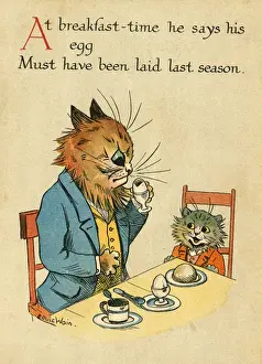 Daddy Prints: Louis Wain, Daddy Cat - bad egg