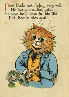 Stomach Gallery: Louis Wain, Daddy Cat - beetle pies