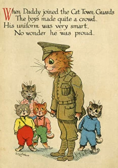 Images Dated 22nd April 2016: Louis Wain, Daddy Cat - Cat Town Guards