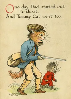 Louis Wain, Daddy Cat - going shooting