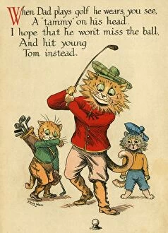 Tammy Gallery: Louis Wain, Daddy Cat - playing golf
