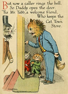 Images Dated 22nd April 2016: Louis Wain, Daddy Cat - visit from Mr Tabb