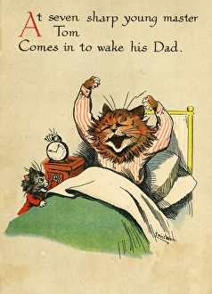 Stretching Collection: Louis Wain, Daddy Cat - waking up