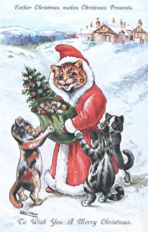 Amidst Prints: Louis Wain Santa Claus
