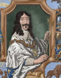 Scepter Prints: Louis XIII (1601-1643). King of France. Portrait. Engraving
