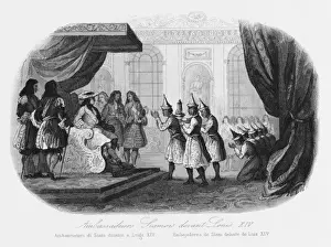 Thailand Prints: Louis XIV of France and visitors from Siam (Thailand)
