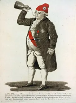 Rouge Prints: Louis XVI, avoit mis le Bonnet rouge, il avoit crie vive la