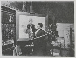 Epoque Collection: Louise Abbema, artist, photographed in her studio