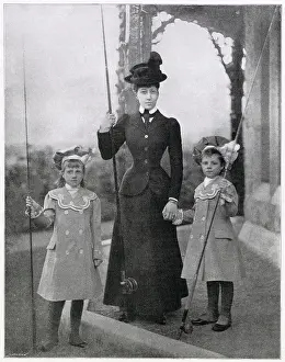 Louise, Princess Royal and Duchess of Fife (1867 - 1931) and her daughters, Princess Alexandra, 2nd Duchess of Fife (1891 - 1959) and Princess Maud, Countess of Southesk (1893 - 1945)