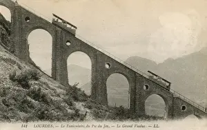Funiculaire Prints: Lourdes, France - Funiculaire du Pic du Jer - Grand Viaduc