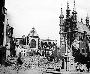 Louvain Prints: Louvain Cathedral, belgium, during WW1