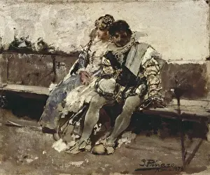 Impressionists Prints: Two lovers. 1878. Impressionism. Oil on canvas