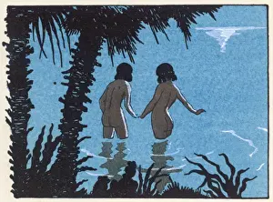 Lovers take a dip