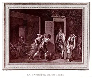 Hiding Prints: The Lovers Discovered Hiding Place by Honore Fragonard