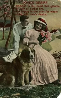 Images Dated 30th December 2011: Loves Desire -- a couple with their dog