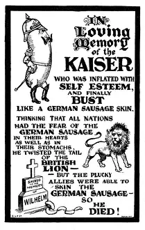 Arrogance Prints: Loving Memory of the German Sausage - Kaiser Wilhelm II