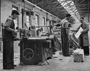 Nottingham Prints: Lowdham Grange Borstal Institution - Woodworking shop