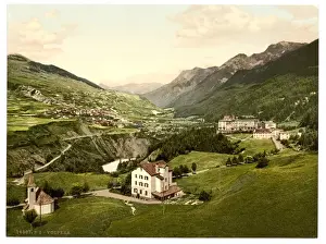 Grisons Prints: Lower Engadine, Vulpera, general view, Grisons, Switzerland