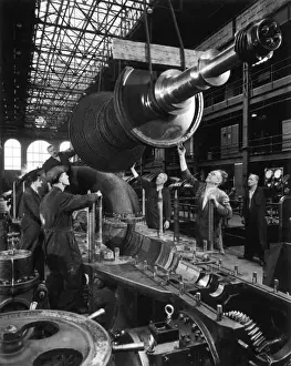 Lowering a large railway shaft