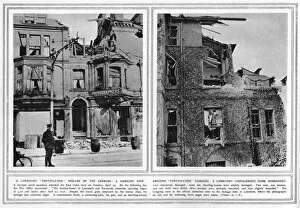 Images Dated 6th April 2016: Lowestoft bombardment - damaged buildings, 1916