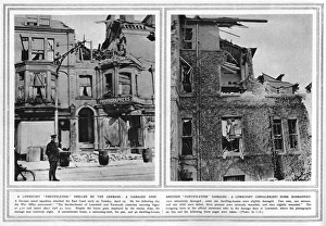 Images Dated 6th April 2016: Lowestoft bombardment - damaged buildings, 1916