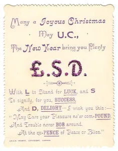 Glitter Prints: LSD (pounds, shillings and pence in pre-decimal days)