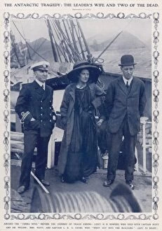 Bowers Collection: Lt. Bowers, Mrs. Scott and Captain Oates aboard Terra Nova