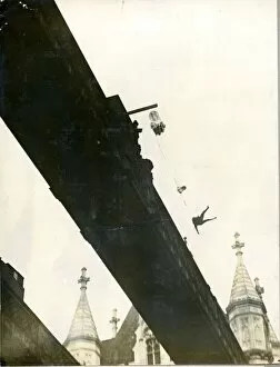 Lt Col Orde Lees diving head first from Tower Bridge to ?