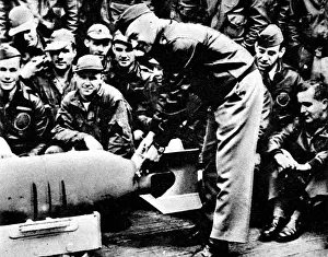 Jimmy Prints: Lt. -Colonel Jimmy Doolittle on the deck of the Hornet; Sec
