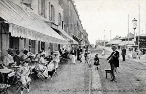 Entertained Prints: Luc-sur-Mer, La Rue de la Mer, terrace of Hotel des Familles