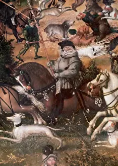 1544 Prints: Lucas Cranach the Elder (1479-1553). Hunt in Honour of Cha