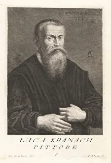 Medici Prints: Lucas Cranach the Elder, German Renaissance artist, aged 77 in 1
