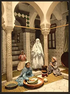 Luce Prints: Luce Ben Aben, Moorish women preparing couscous, Algiers, Al